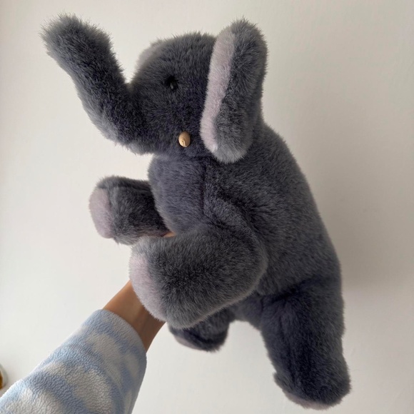 Cute blue grey elephant plush toy Dumbo Babar style jungle animals plush stuffed - Picture 2 of 7